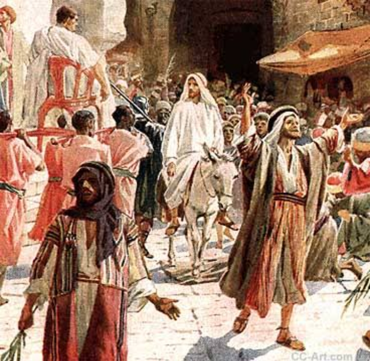 Jesus enters Jerusalem 